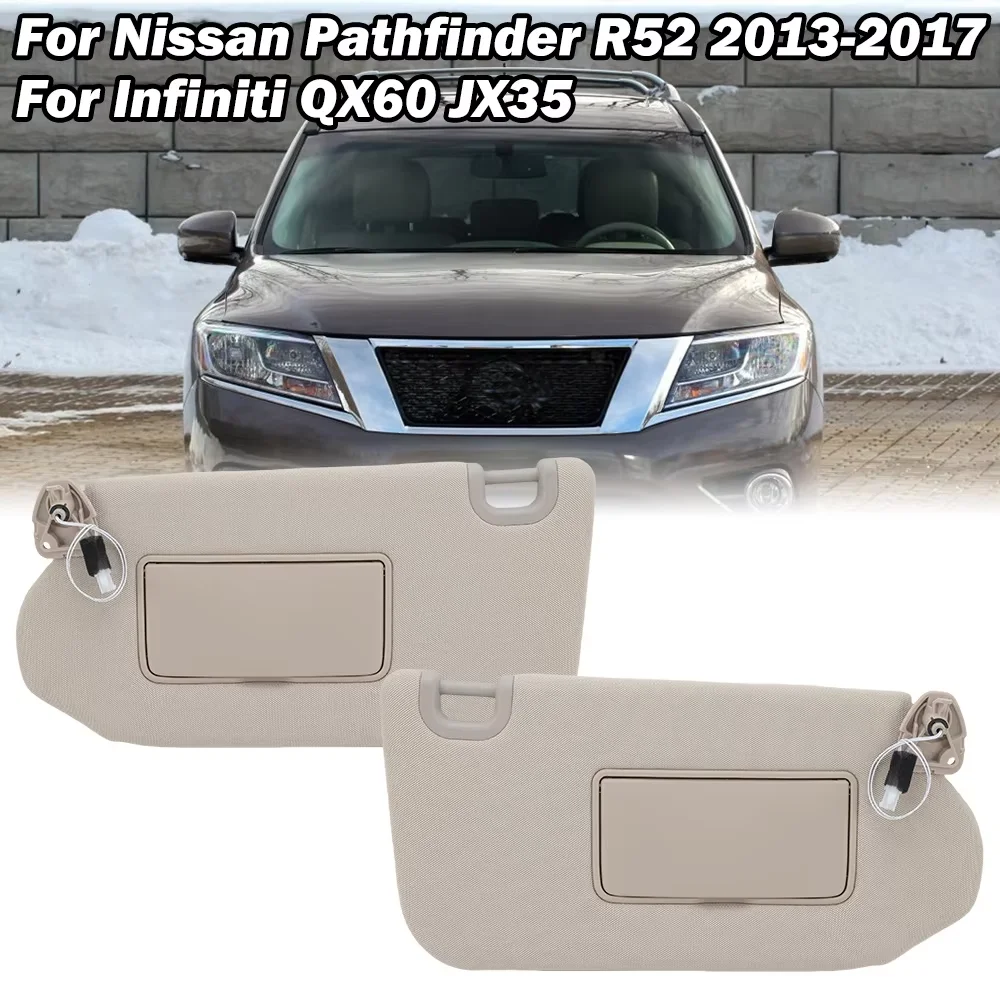 Beige Sun Visor for Nissan Pathfinder R52 2013-2017 For Infiniti QX60 JX35 Wired Lighted Mirror Plug Play Wiring accessories
Beige Sun Visor for Nissan Pathfinder R52 2013-2017 For Infiniti QX60 JX35 Wired Lighted Mirror Plug Play Wiring accessories