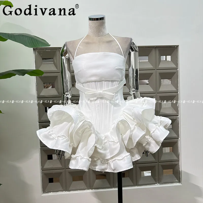 2026 New Japanese Style Original Bowknot Puffy Mini Dress Sweet Cool Cute Girl Halter Neck Slim High Waist Evening Dress
2026 New Japanese Style Original Bowknot Puffy Mini Dress Sweet Cool Cute Girl Halter Neck Slim High Waist Evening Dress