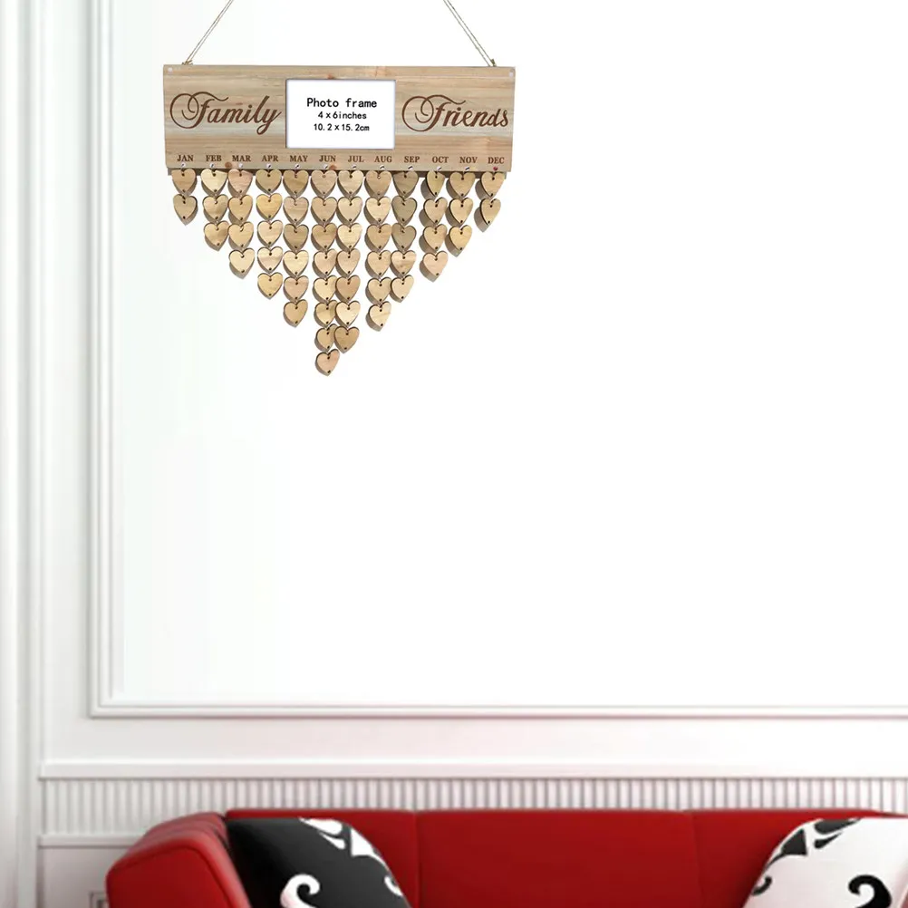 Wooden Hanging Calendar Board DIY String Together Heart Shape Wooden Tags Write Birthday Names Dates Beautiful Home Decoration
Wooden Hanging Calendar Board DIY String Together Heart Shape Wooden Tags Write Birthday Names Dates Beautiful Home Decoration