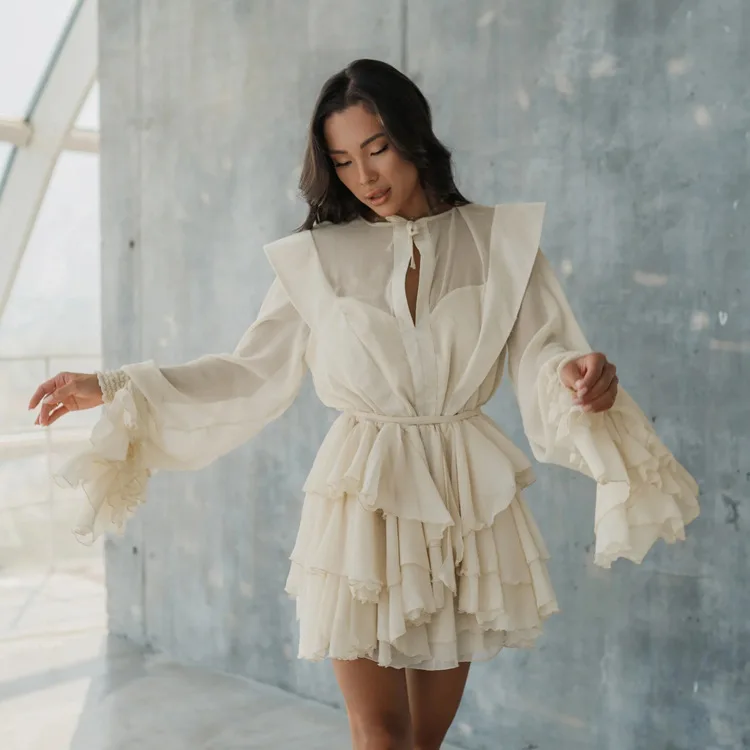 Jastie 2025 Fashion Loose Blue Chiffon Women Dress Casual O-Neck Long Sleeve Mini Dresses Elegant Lace-Up Pleated Female Dress
Jastie 2025 Fashion Loose Blue Chiffon Women Dress Casual O-Neck Long Sleeve Mini Dresses Elegant Lace-Up Pleated Female Dress