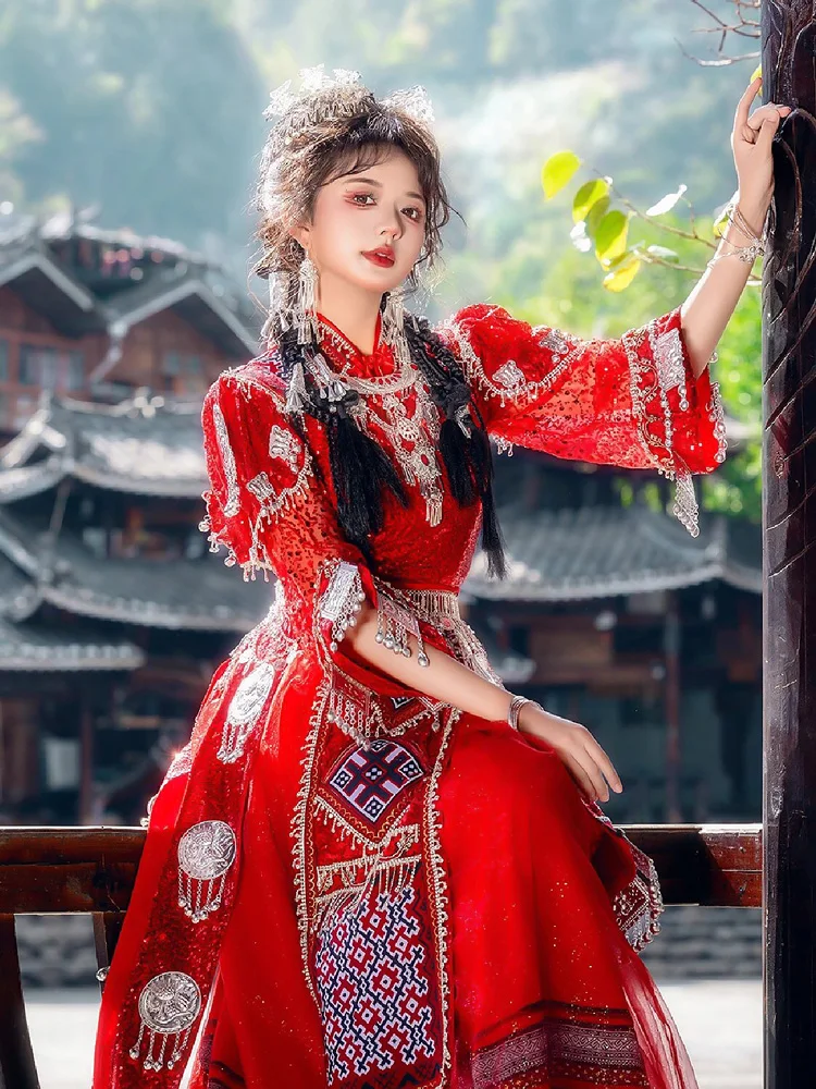 New Miao' S Girl Costume Miao Female Ethnic Style Tujia Hmong Village Travel Photography
New Miao' S Girl Costume Miao Female Ethnic Style Tujia Hmong Village Travel Photography
