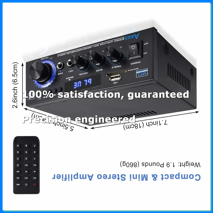 Stereo Audio Amplifier Receiver,Bluetooth 5.0 Sound Speaker,Amplifier FM Radio,Home Theater Audio Stereo System-UK Plug-A22U
Stereo Audio Amplifier Receiver,Bluetooth 5.0 Sound Speaker,Amplifier FM Radio,Home Theater Audio Stereo System-UK Plug-A22U