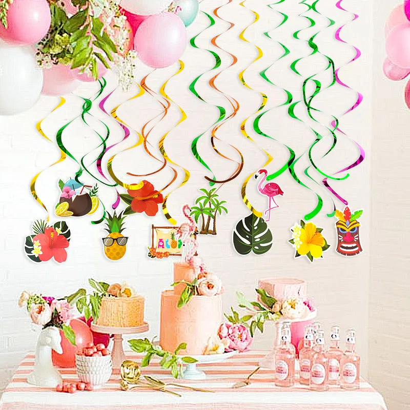 10pcs/set Hawaii Party Hanging Spiral Pendants Flamingo Pineapple Garland Ornament Summer Tropical Beach Birthday Decorations
10pcs/set Hawaii Party Hanging Spiral Pendants Flamingo Pineapple Garland Ornament Summer Tropical Beach Birthday Decorations