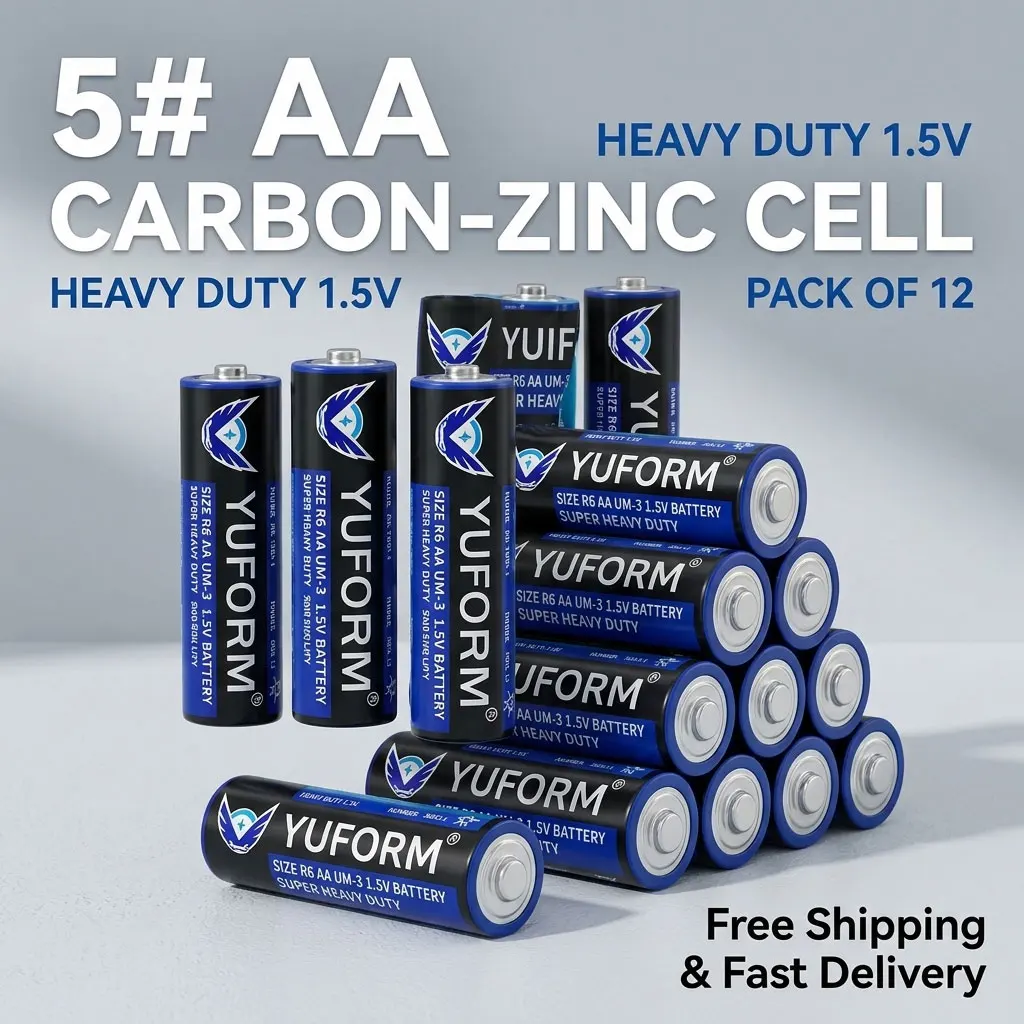 Disposable 1.5V AA Dry Battery Suitable for LED Light, Camera, Toy, MP3, Flash, Razor, CD Player, Mouse and Keyboard
Disposable 1.5V AA Dry Battery Suitable for LED Light, Camera, Toy, MP3, Flash, Razor, CD Player, Mouse and Keyboard