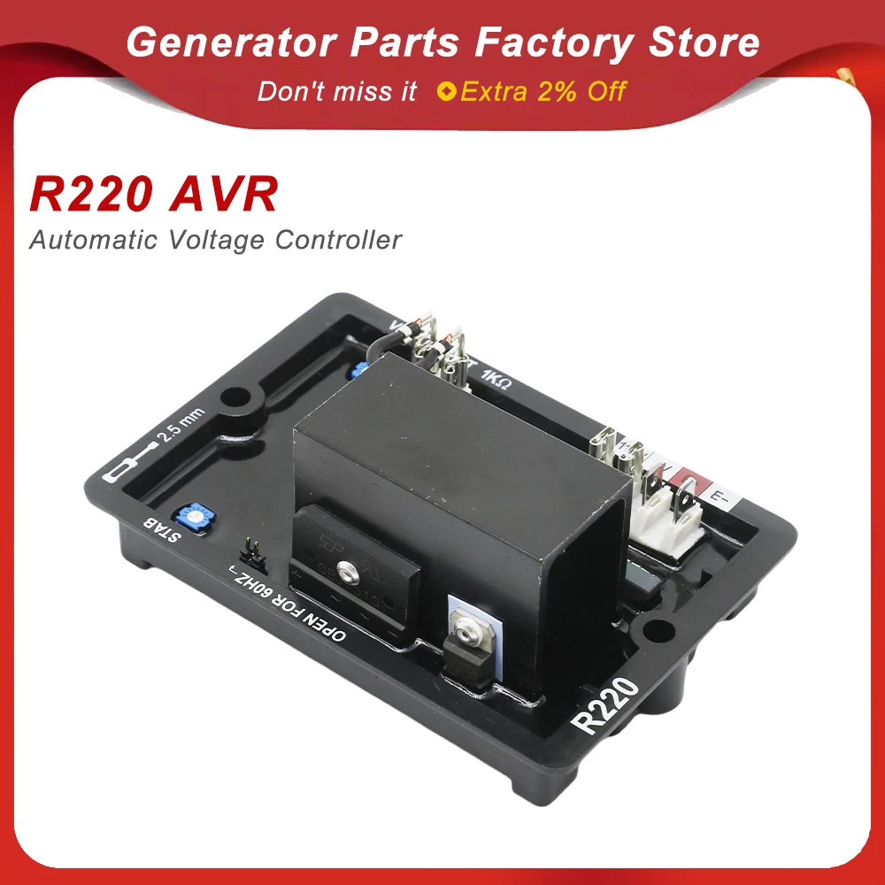 Diesel Generator R220 AVR Automatic Voltage Controller for Diesel Generator Alternator Genset Accessories Parts
Diesel Generator R220 AVR Automatic Voltage Controller for Diesel Generator Alternator Genset Accessories Parts