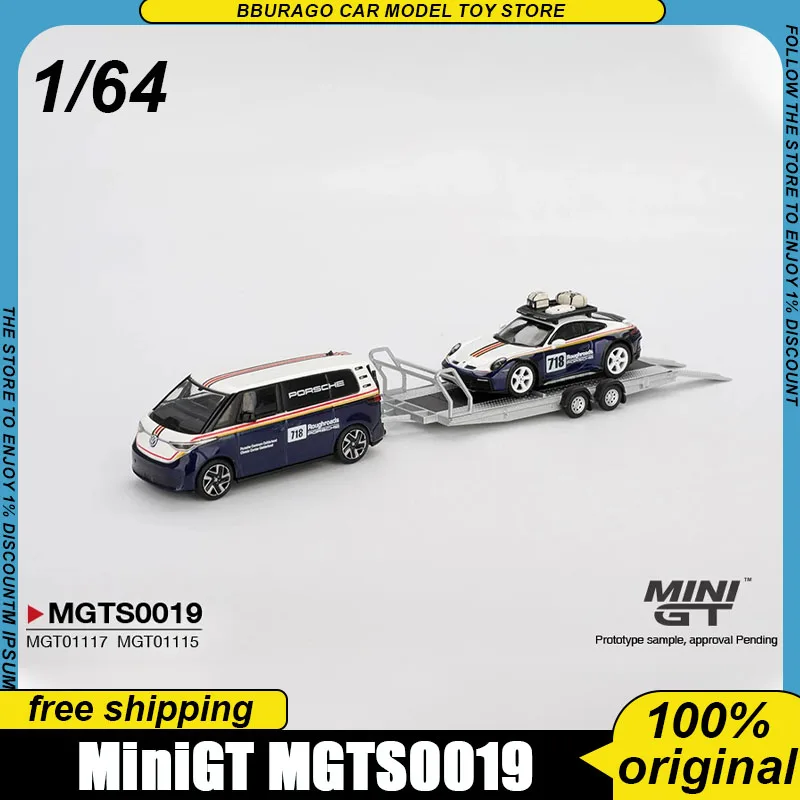 Minigt Mgts0019 1:64 Set Volkswagen Transporter Van + Porsche 911 Dakar Flatbed Trailer Static Alloy Diecast Model Matching Rall
Minigt Mgts0019 1:64 Set Volkswagen Transporter Van + Porsche 911 Dakar Flatbed Trailer Static Alloy Diecast Model Matching Rall