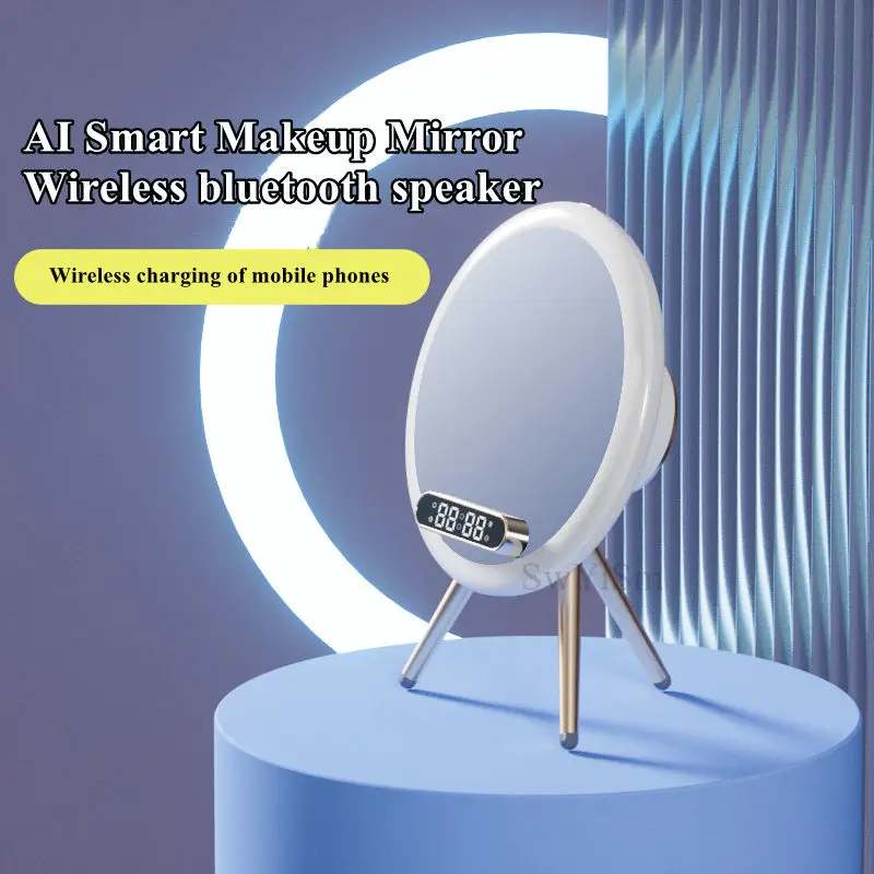 Digital Clock Reloj Bluetooth Speaker Smart Phone Wireless Charger LED Lighted Make up Mirror 
Digital Clock Reloj Bluetooth Speaker Smart Phone Wireless Charger LED Lighted Make up Mirror