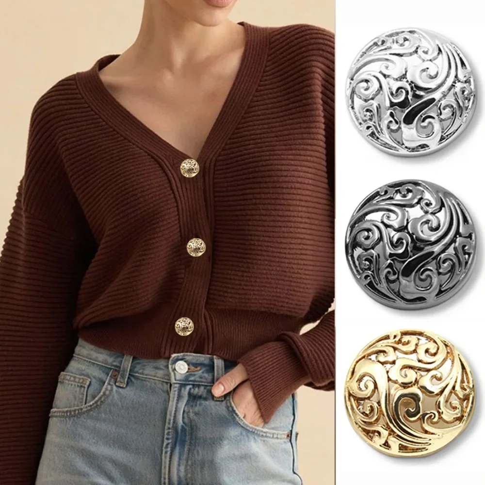 10pcs/lot 15/20/25mm Retro Hollow Metal Buttons for Clothing Black Fashion Jacket Coat Buttons Handmade DIY Sewing Buttons
10pcs/lot 15/20/25mm Retro Hollow Metal Buttons for Clothing Black Fashion Jacket Coat Buttons Handmade DIY Sewing Buttons