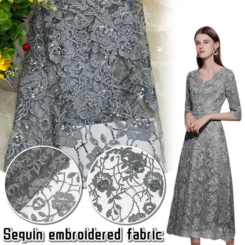 90x130cm Sequin Flower Embroidered Fabric Beaded Lace Fabric Wedding Dress Decor DIY Stage Costume Bridal Evening Party Material
90x130cm Sequin Flower Embroidered Fabric Beaded Lace Fabric Wedding Dress Decor DIY Stage Costume Bridal Evening Party Material