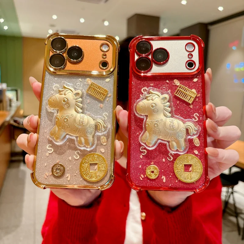 New Year's festive three-dimensional money horse decorationiphone16/17PromaxPhone caseIP15/14Four-Corner Drop-Resistant13
New Year's festive three-dimensional money horse decorationiphone16/17PromaxPhone caseIP15/14Four-Corner Drop-Resistant13