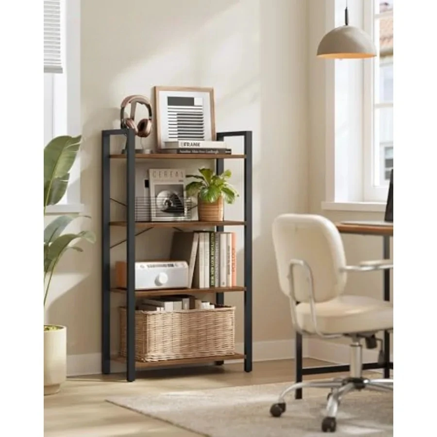 4-Tier Bookshelf, Bookcase with Steel Frame, Book Shelf for Living Room, Home Office, Study, 11.8 x 26 x 47 Inches, Industrial Style, Rustic Brown and Ink Black
4-Tier Bookshelf, Bookcase with Steel Frame, Book Shelf for Living Room, Home Office, Study, 11.8 x 26 x 47 Inches, Industrial Style, Rustic Brown and Ink Black