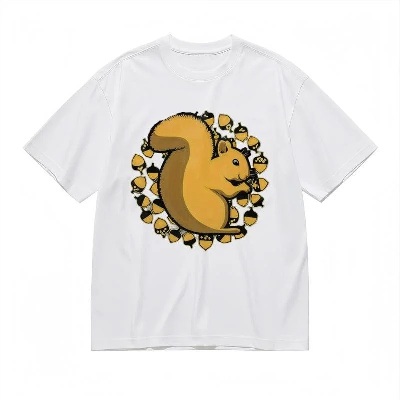 Pine Cone Squirrel Graphic Printing Summer Luxury Brand Pure Cotton Men's and Women's T-shirt Short Sleeve Street Fashion Trend
Pine Cone Squirrel Graphic Printing Summer Luxury Brand Pure Cotton Men's and Women's T-shirt Short Sleeve Street Fashion Trend
