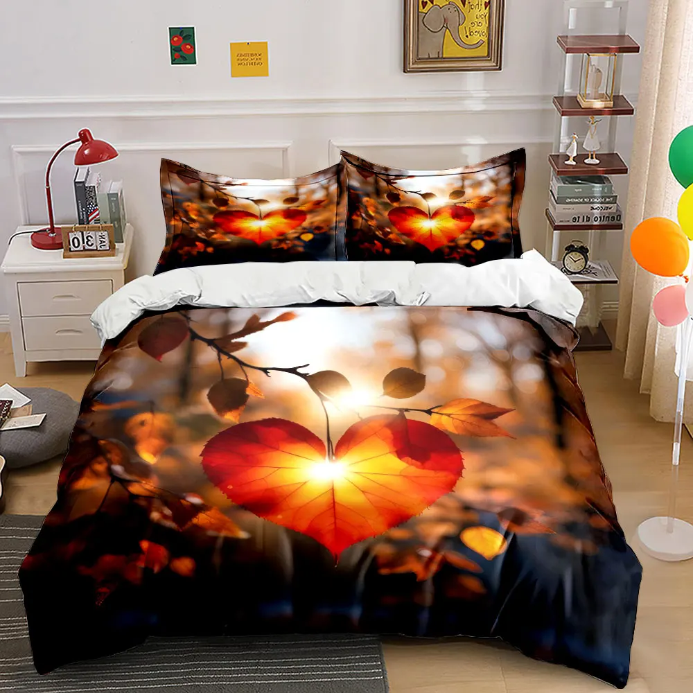 Heart-Shaped Autumn Leaf Decor Soft Comfortable Duvet Cover Bedding Set Included 1*Duvet Cover & 2*Pillowcases, gift
Heart-Shaped Autumn Leaf Decor Soft Comfortable Duvet Cover Bedding Set Included 1*Duvet Cover & 2*Pillowcases, gift