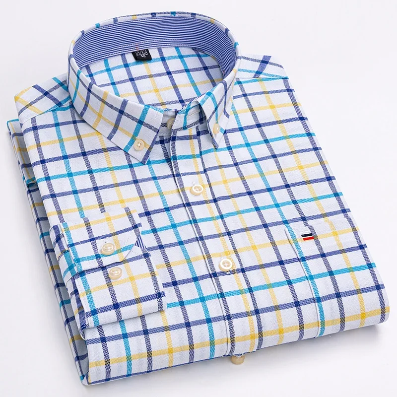 2025 New In Men's Social Shirt Pure Cotton Oxford Luxury Brand Thin Soft Buttoned Plaid Formal Work Western Clothing
2025 New In Men's Social Shirt Pure Cotton Oxford Luxury Brand Thin Soft Buttoned Plaid Formal Work Western Clothing
