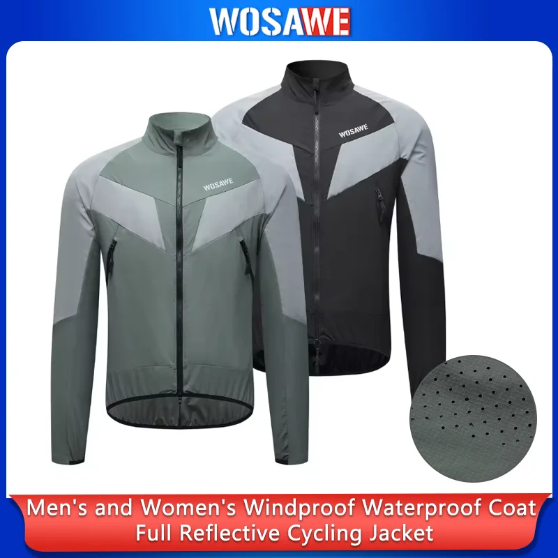 WOSAWE Full Reflective Cycling Jacket Men Women Windproof Night Running Hiking Jacket Water-repellent Bicycle Windbreaker
WOSAWE Full Reflective Cycling Jacket Men Women Windproof Night Running Hiking Jacket Water-repellent Bicycle Windbreaker