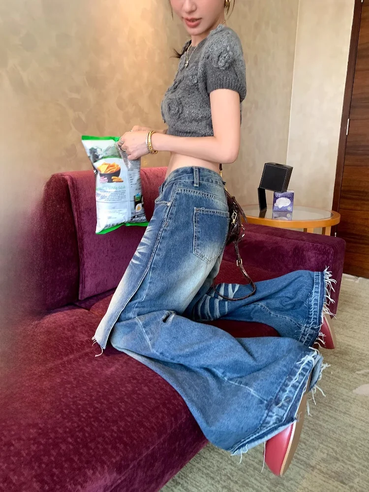 Женские джинсы DULA с высокой талией и широкими штанинами, осенние, в уличном стиле, длинные брюки в пол с эффектом потертости, повседневные, для работы и отдыха
Женские джинсы DULA с высокой талией и широкими штанинами, осенние, в уличном стиле, длинные брюки в пол с эффектом потертости, повседневные, для работы и отдыха