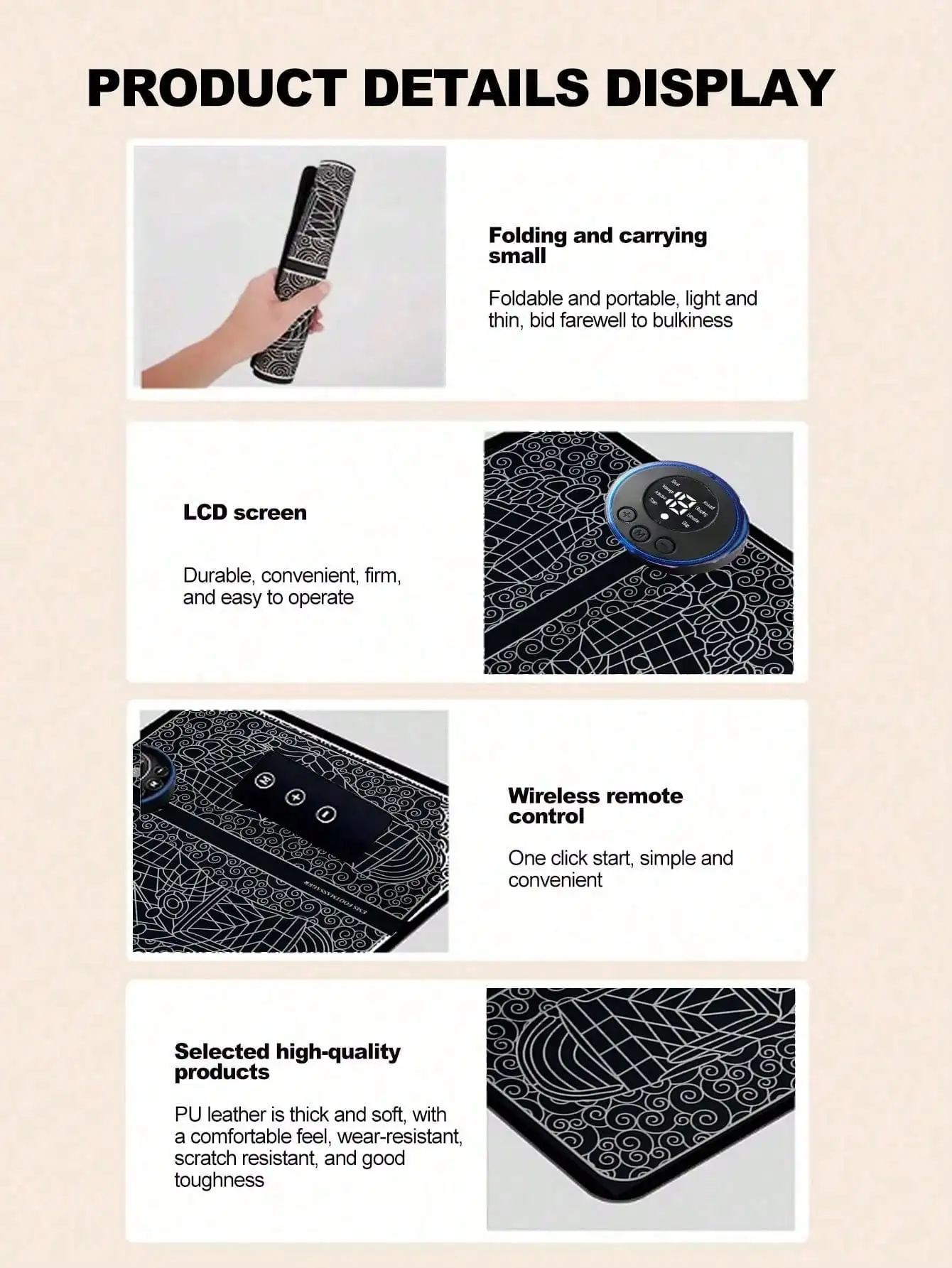 EMS Foot Massager Rechargeable Massage Pad Foot Relaxation Pad Electric Foot Massage Tools Promote Blood Circulation
EMS Foot Massager Rechargeable Massage Pad Foot Relaxation Pad Electric Foot Massage Tools Promote Blood Circulation