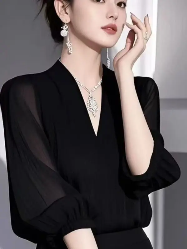 Elegant Chic Anti-Aging Midi Sleeve Women's Chiffon Shirt Stylish Summer New Arrival Lightweight Versatile Top for Business
Elegant Chic Anti-Aging Midi Sleeve Women's Chiffon Shirt Stylish Summer New Arrival Lightweight Versatile Top for Business