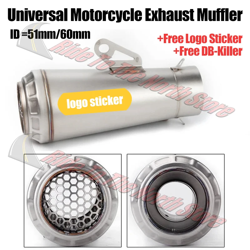 51mm60mm Universal Arr Motorcycle Exhaust Muffler Escape for Kawasaki 250/300 R3 R6 R25 MT07/09/10 ZX6R/10R Z800 Z900 CB400 ETC
51mm60mm Universal Arr Motorcycle Exhaust Muffler Escape for Kawasaki 250/300 R3 R6 R25 MT07/09/10 ZX6R/10R Z800 Z900 CB400 ETC