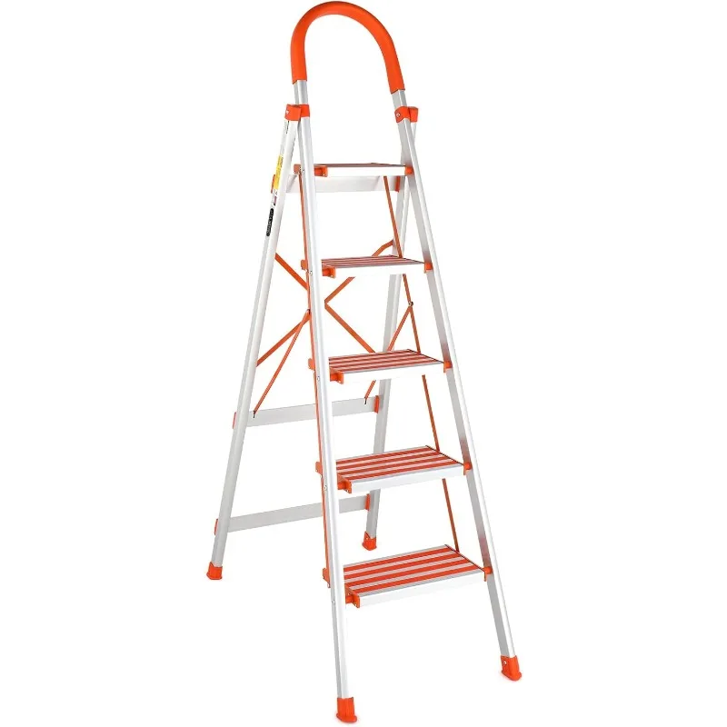 LUISLADDERS Step Ladder 5 Step Lightweight Folding Step Ladder Aluminum Stool with Widened Anti-Slip Strip Pedal Convenient
LUISLADDERS Step Ladder 5 Step Lightweight Folding Step Ladder Aluminum Stool with Widened Anti-Slip Strip Pedal Convenient