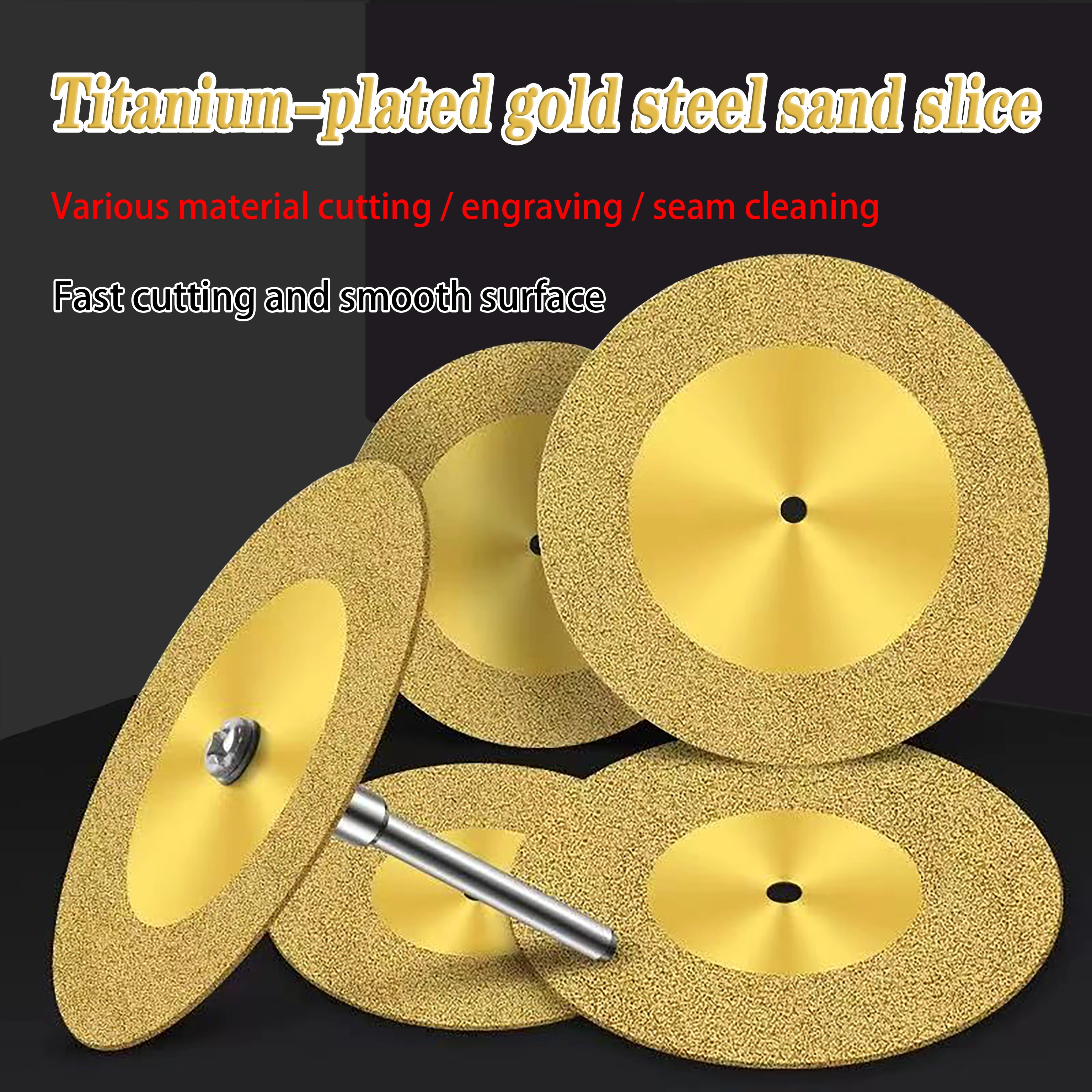 Titanium-coated diamond small slices 16mm-60mm engraving mini grinding tools for cutting various materials such as tiles glass 
Titanium-coated diamond small slices 16mm-60mm engraving mini grinding tools for cutting various materials such as tiles glass