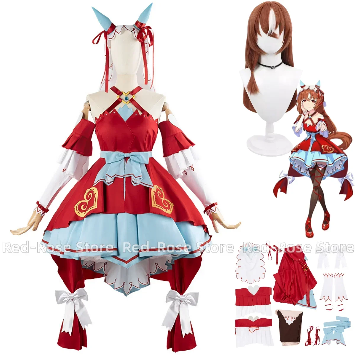 Аниме-игра Umamusume: Pretty Derby Still in Love, костюм для косплея, парик, красное платье принцессы, женский сексуальный милый рождественский костюм Лолиты
Аниме-игра Umamusume: Pretty Derby Still in Love, костюм для косплея, парик, красное платье принцессы, женский сексуальный милый рождественский костюм Лолиты