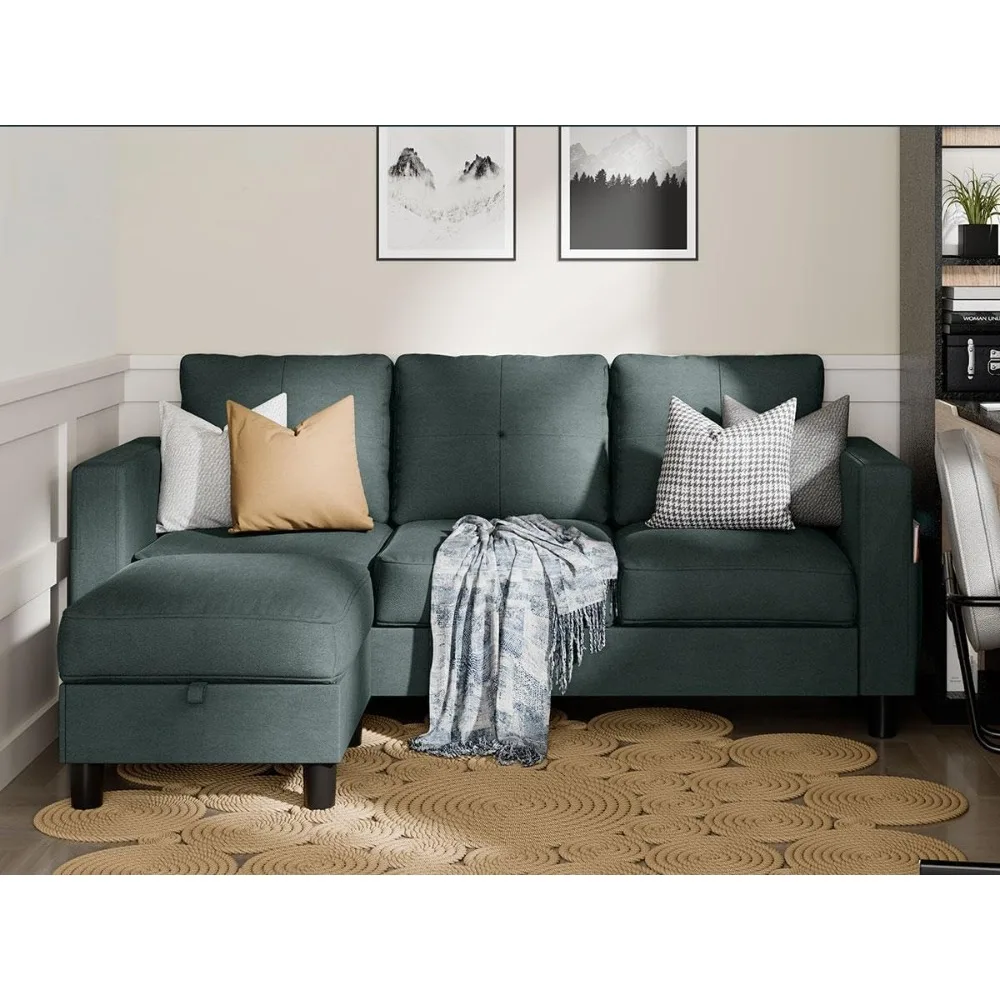 Convertible Sectional Couches for Living Room, L Shaped Couch with Movable Ottoman Storage, 3 Seat Small Couches
Convertible Sectional Couches for Living Room, L Shaped Couch with Movable Ottoman Storage, 3 Seat Small Couches
