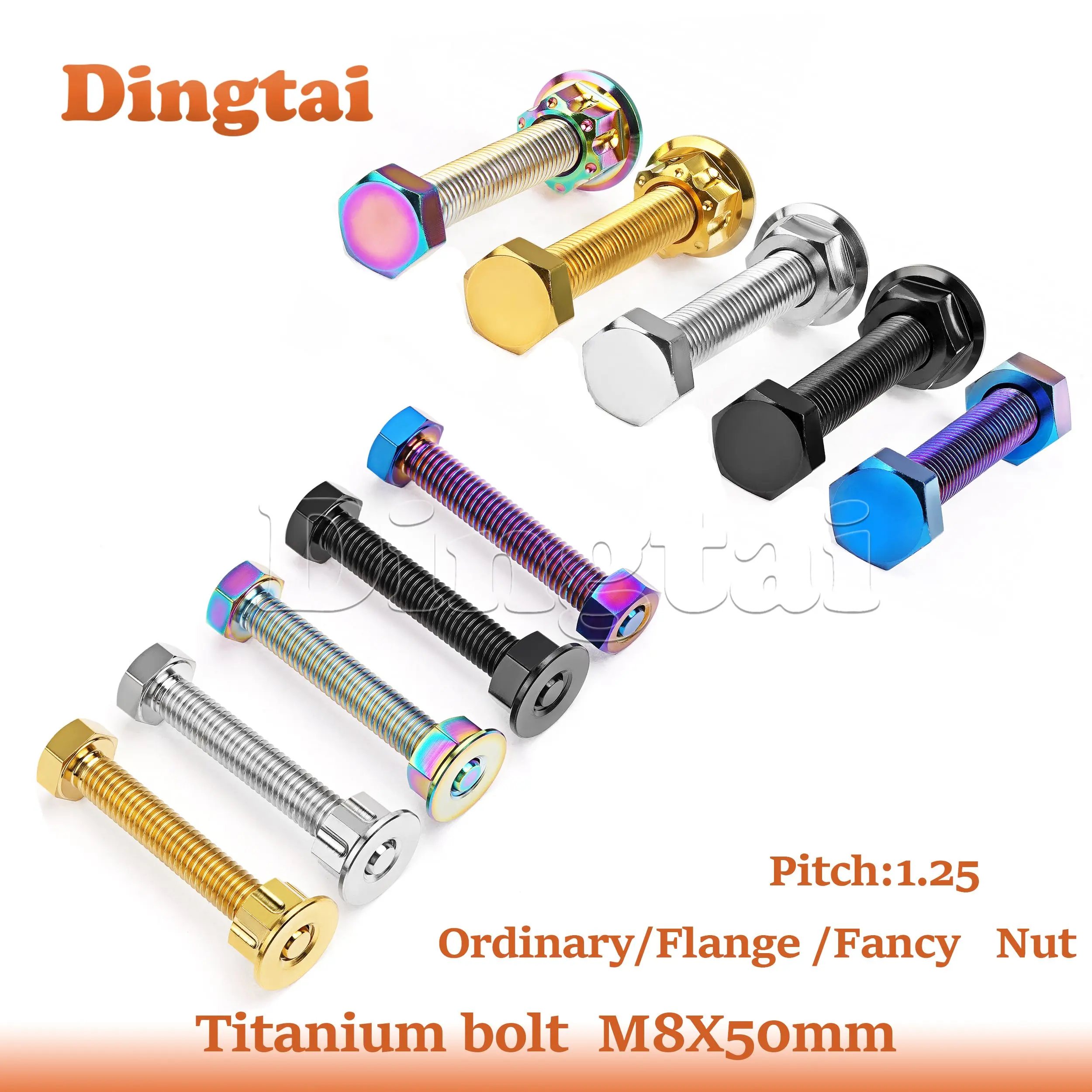 Dingtai Titanium Bolt M8X50mm Ordinary / Flange/ Fancy Pitch 1.25mm Chain Tensioner PartsFor Motorcycle
Dingtai Titanium Bolt M8X50mm Ordinary / Flange/ Fancy Pitch 1.25mm Chain Tensioner PartsFor Motorcycle
