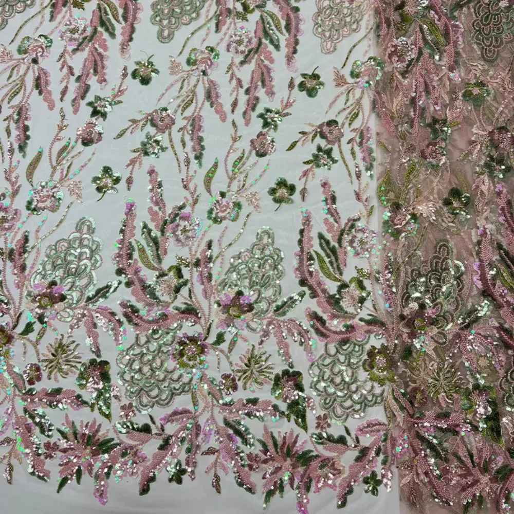Mesh Bead Tube Embroidery Sequins Fabric for Leaf Pattern Wedding Dress Cheongsam Cloth Diy By The Yard Sewing Material
Mesh Bead Tube Embroidery Sequins Fabric for Leaf Pattern Wedding Dress Cheongsam Cloth Diy By The Yard Sewing Material