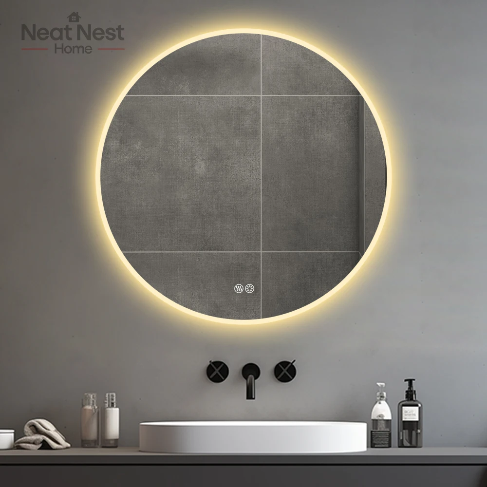 LED Round Bathroom Mirror with Lights-Wall Mount Vanity, Anti-Fog,Makeup Mirror for Bathroom,Smart Mirror for Modern Home Decor
LED Round Bathroom Mirror with Lights-Wall Mount Vanity, Anti-Fog,Makeup Mirror for Bathroom,Smart Mirror for Modern Home Decor
