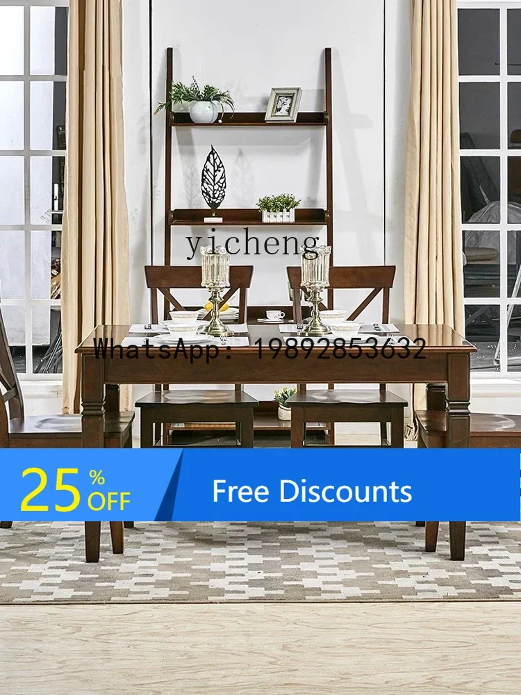 LYY Vintage Dining Table Modern Minimalist Solid Wood Dining Table Home Cherrywood Dining Table Combination
LYY Vintage Dining Table Modern Minimalist Solid Wood Dining Table Home Cherrywood Dining Table Combination