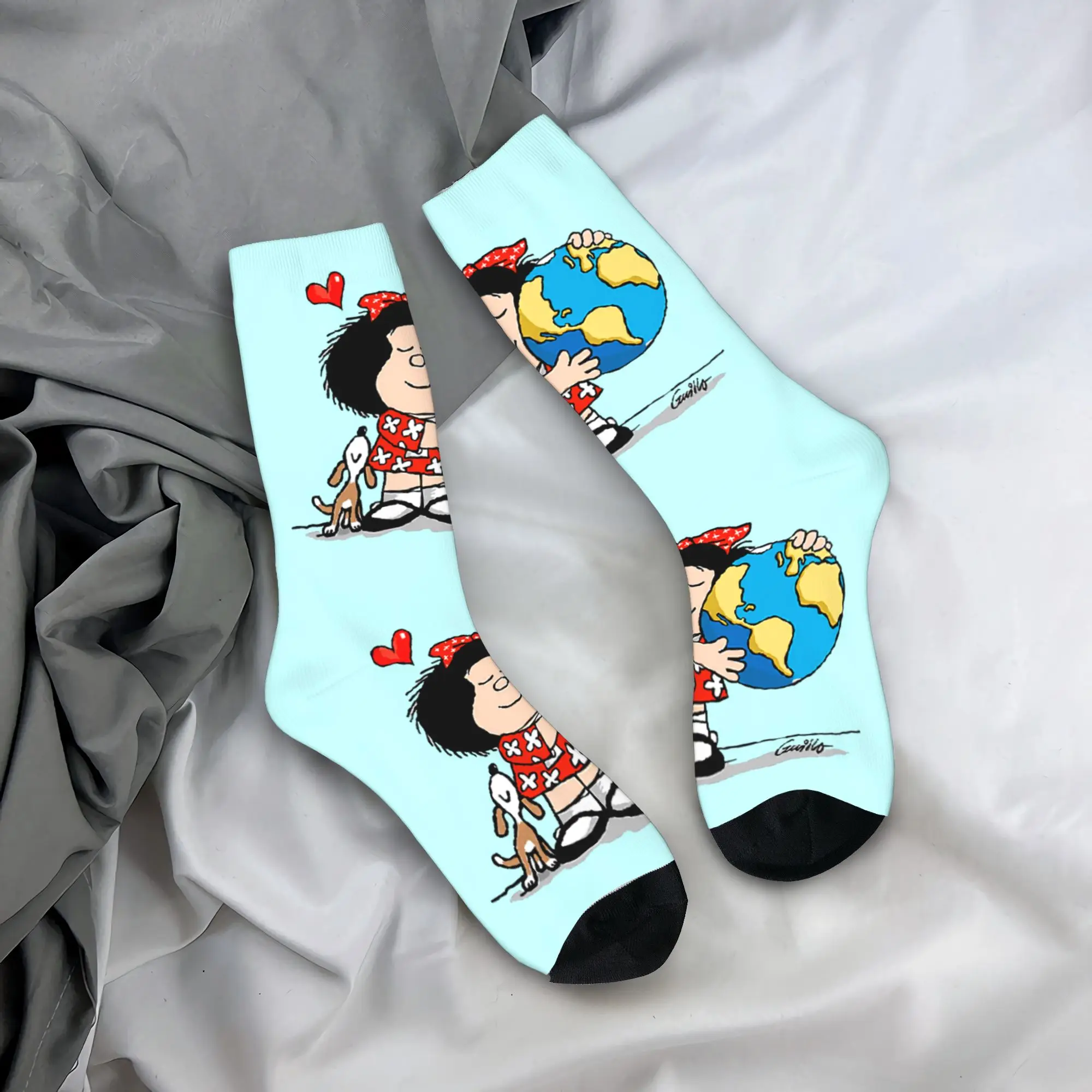 Custom Cool Mens Mafalda World and Her Puppy Dress Socks Unisex Comfortable Warm 3D Print Quino Comic Cartoon Crew Socks
Custom Cool Mens Mafalda World and Her Puppy Dress Socks Unisex Comfortable Warm 3D Print Quino Comic Cartoon Crew Socks