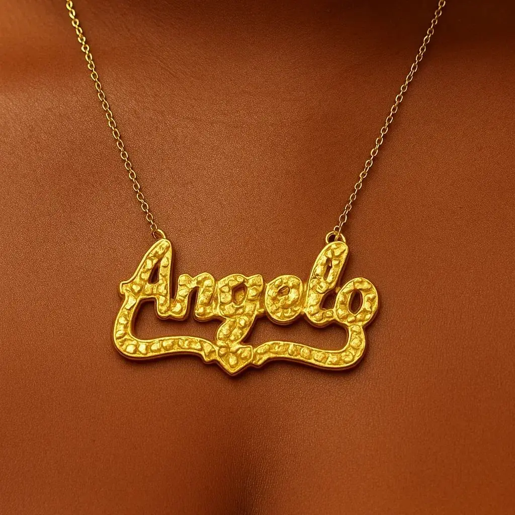 Custom 3D Name Pendant 18K Gold Plated Nugget Custom Name Necklace Stainless Steel Vintage Letter Necklace Luxury Gift for Women
Custom 3D Name Pendant 18K Gold Plated Nugget Custom Name Necklace Stainless Steel Vintage Letter Necklace Luxury Gift for Women