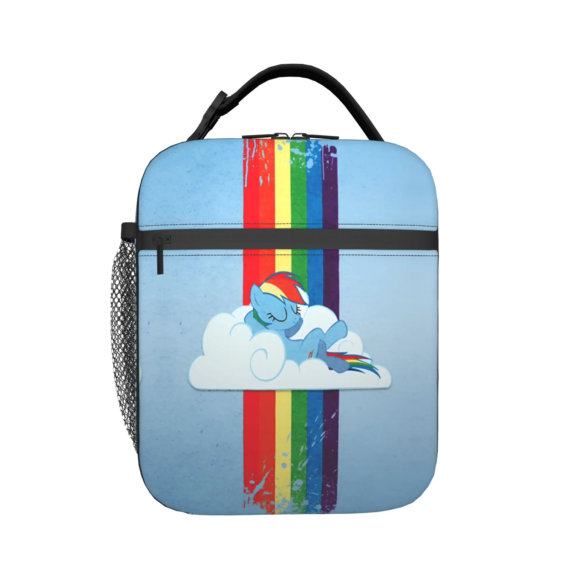 Custom Littles Ponyed Insulated Lunch Bags for Women Men Rainbow Dash Portable Thermal Cooler Food Lunch Box Work School Travel
Custom Littles Ponyed Insulated Lunch Bags for Women Men Rainbow Dash Portable Thermal Cooler Food Lunch Box Work School Travel