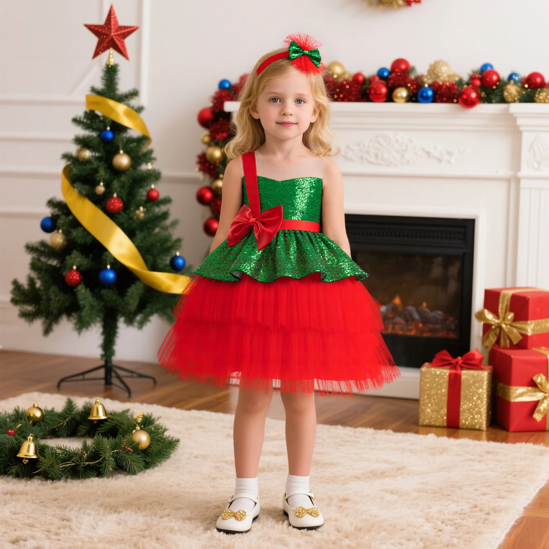 Children Girls Xmas Sequins Big Bow Sleeveless Tulle Princess Dress For Kids Christmas Party Pageant Gown Ceremony Prom Outfits
Children Girls Xmas Sequins Big Bow Sleeveless Tulle Princess Dress For Kids Christmas Party Pageant Gown Ceremony Prom Outfits