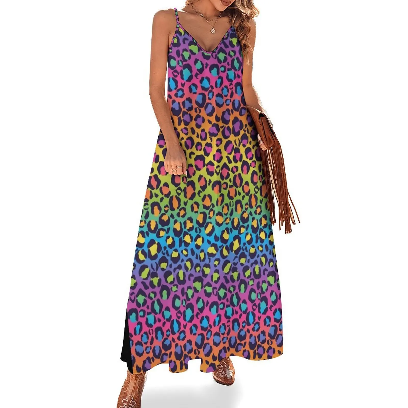 Bright Rainbow Ombre Gradient Leopard Print Pattern Sleeveless Long Dress women's fashion dresses Clothing Dress
Bright Rainbow Ombre Gradient Leopard Print Pattern Sleeveless Long Dress women's fashion dresses Clothing Dress