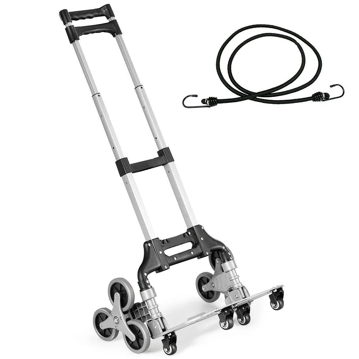 Folding Stair Climbing Cart Portable Hand Truck Utility Dolly w/ Bungee Cord
Folding Stair Climbing Cart Portable Hand Truck Utility Dolly w/ Bungee Cord