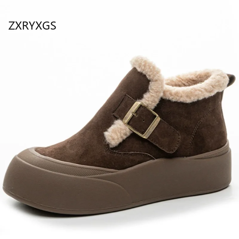 ZXRYXGS 2025 Новые зимние ботинки из коровьей замши с плюшем, теплые зимние ботинки, обувь на плоской платформе, увеличивающие рост, женская повседневная обувь, хлопковые сапоги
ZXRYXGS 2025 Новые зимние ботинки из коровьей замши с плюшем, теплые зимние ботинки, обувь на плоской платформе, увеличивающие рост, женская повседневная обувь, хлопковые сапоги