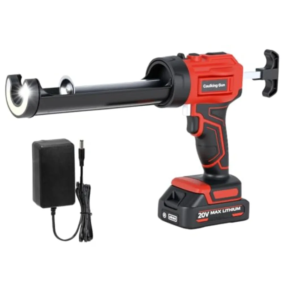 Cordless Caulking Gun 21V Battery Powered Electric Caulking Gun with 2.0Ah Batteries and LED Light 4 Speed Settings Auto Retrac
Cordless Caulking Gun 21V Battery Powered Electric Caulking Gun with 2.0Ah Batteries and LED Light 4 Speed Settings Auto Retrac