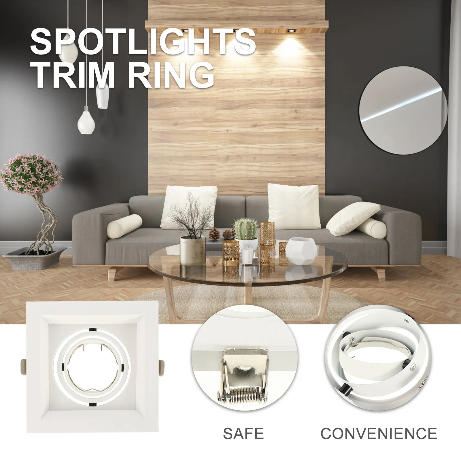 1Pcs Spotlight Trim Ring High Quality Adjustable Ceiling Light Mounting Shell for Mr16 Gimbal Fixture Instant Bright Light
1Pcs Spotlight Trim Ring High Quality Adjustable Ceiling Light Mounting Shell for Mr16 Gimbal Fixture Instant Bright Light