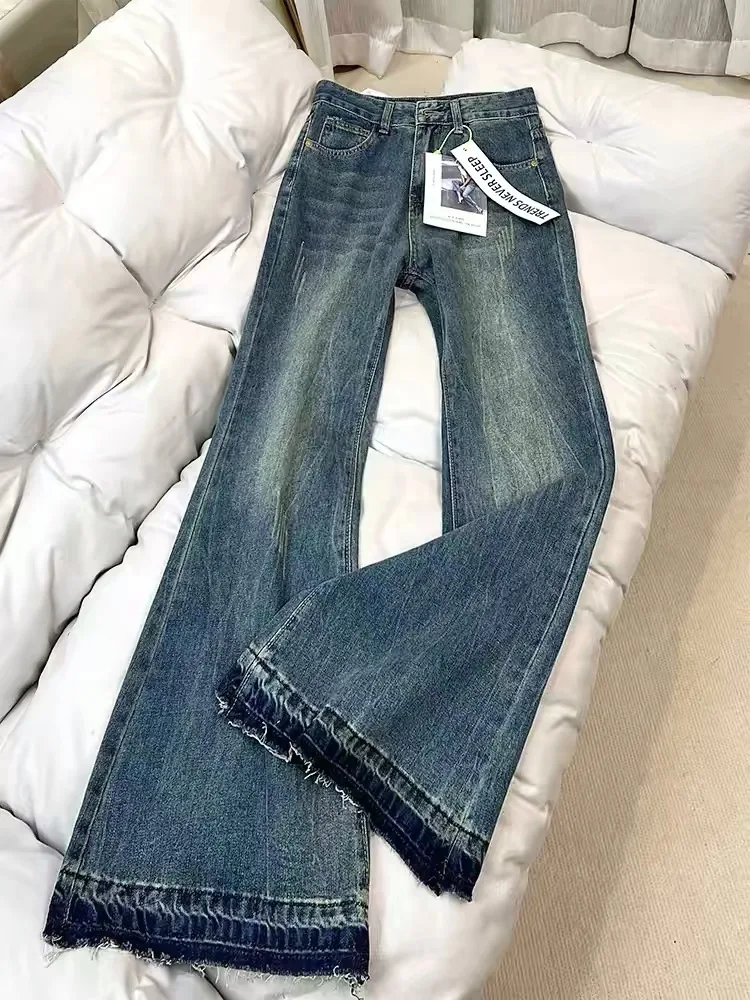 American Style High Waist Fleece Lined Bootcut Jeans Women's Autumn Winter Wide Leg Pants Loose Fit Casual Denim Trousers
American Style High Waist Fleece Lined Bootcut Jeans Women's Autumn Winter Wide Leg Pants Loose Fit Casual Denim Trousers