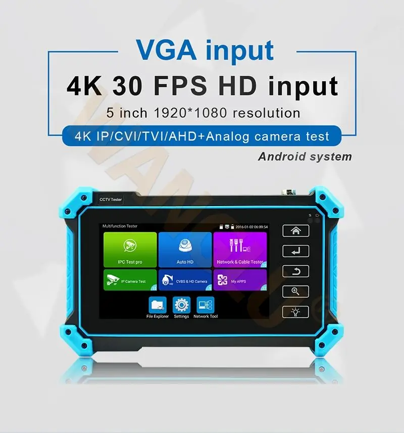 IPC-5100 Plus 4K IP CVI TVI AHD Analog 5 IN 1 VGA & 4K HD input HD CCTV Tester monitor
IPC-5100 Plus 4K IP CVI TVI AHD Analog 5 IN 1 VGA & 4K HD input HD CCTV Tester monitor