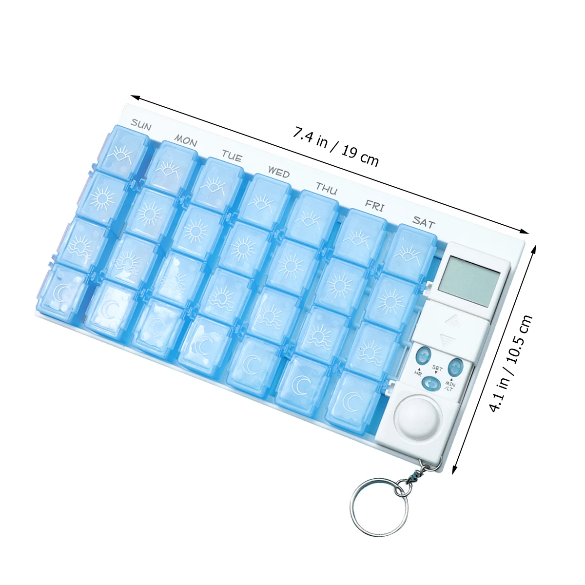 Weekly Pill Box Timer 7 Days Organizer Travel 4 Alarms Reminders Large Capacity Stylish Dustproof Moistureproof Health Care
Weekly Pill Box Timer 7 Days Organizer Travel 4 Alarms Reminders Large Capacity Stylish Dustproof Moistureproof Health Care