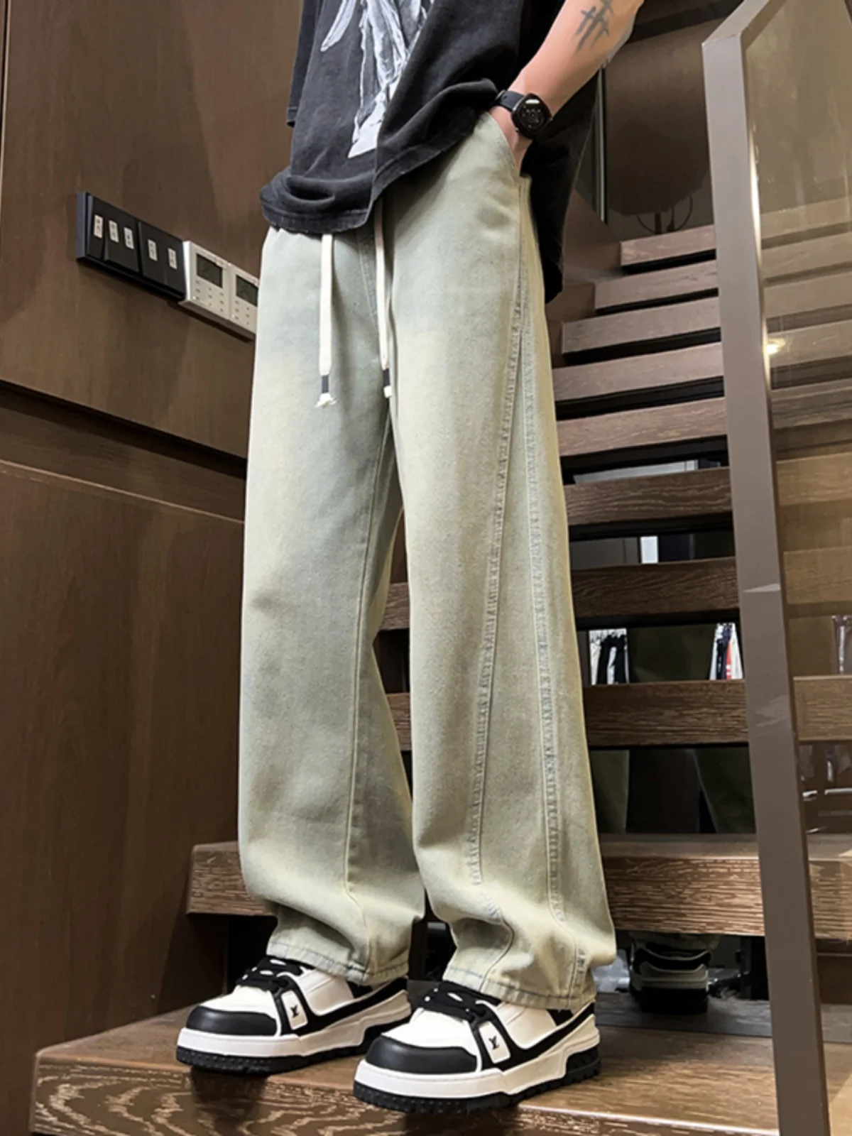 Waed Vintage Men's Jeans Summer Thin Loose Straight Leg American Sle Durable Wear Resistant Low Waist Zipper Fly Long Pants
Waed Vintage Men's Jeans Summer Thin Loose Straight Leg American Sle Durable Wear Resistant Low Waist Zipper Fly Long Pants
