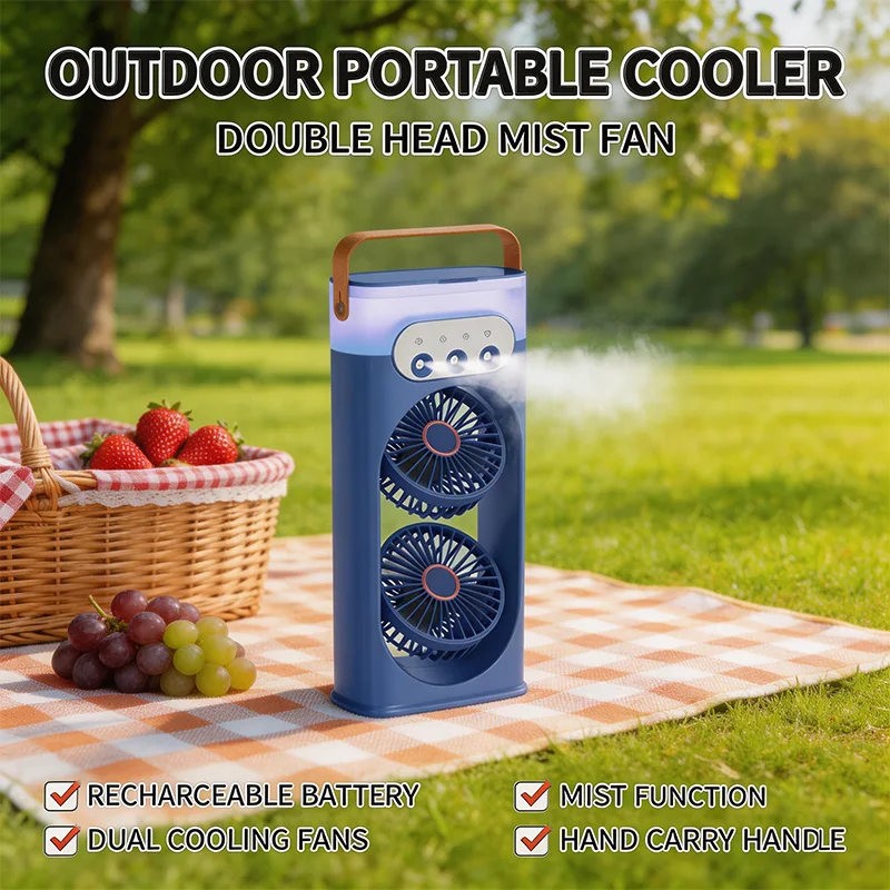 2026 New Triple Hole Spray Fan Cooler Humidifier Desktop Fan Dual Head High Wind Power Home Office Camping Cold Air Conditioner
2026 New Triple Hole Spray Fan Cooler Humidifier Desktop Fan Dual Head High Wind Power Home Office Camping Cold Air Conditioner