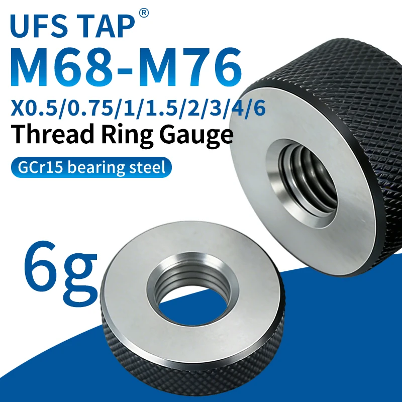 UFS 1SET(1*GO+1*NOGO) 6g Accuracy M68-M76 X0.5/0.75/1/1.5/2/3/4/6 Metric Standard Fine Tooth Thread Ring Gauge Measure Tool
UFS 1SET(1*GO+1*NOGO) 6g Accuracy M68-M76 X0.5/0.75/1/1.5/2/3/4/6 Metric Standard Fine Tooth Thread Ring Gauge Measure Tool