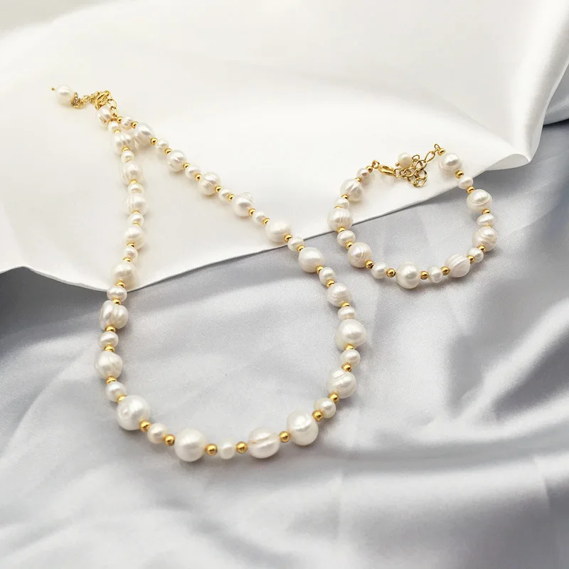 100% Natural Freshwater Pearl Trendy Simple Design 14K Gold Filled Female Jewelry Sets For Women Necklace Bracelet Gifts
100% Natural Freshwater Pearl Trendy Simple Design 14K Gold Filled Female Jewelry Sets For Women Necklace Bracelet Gifts