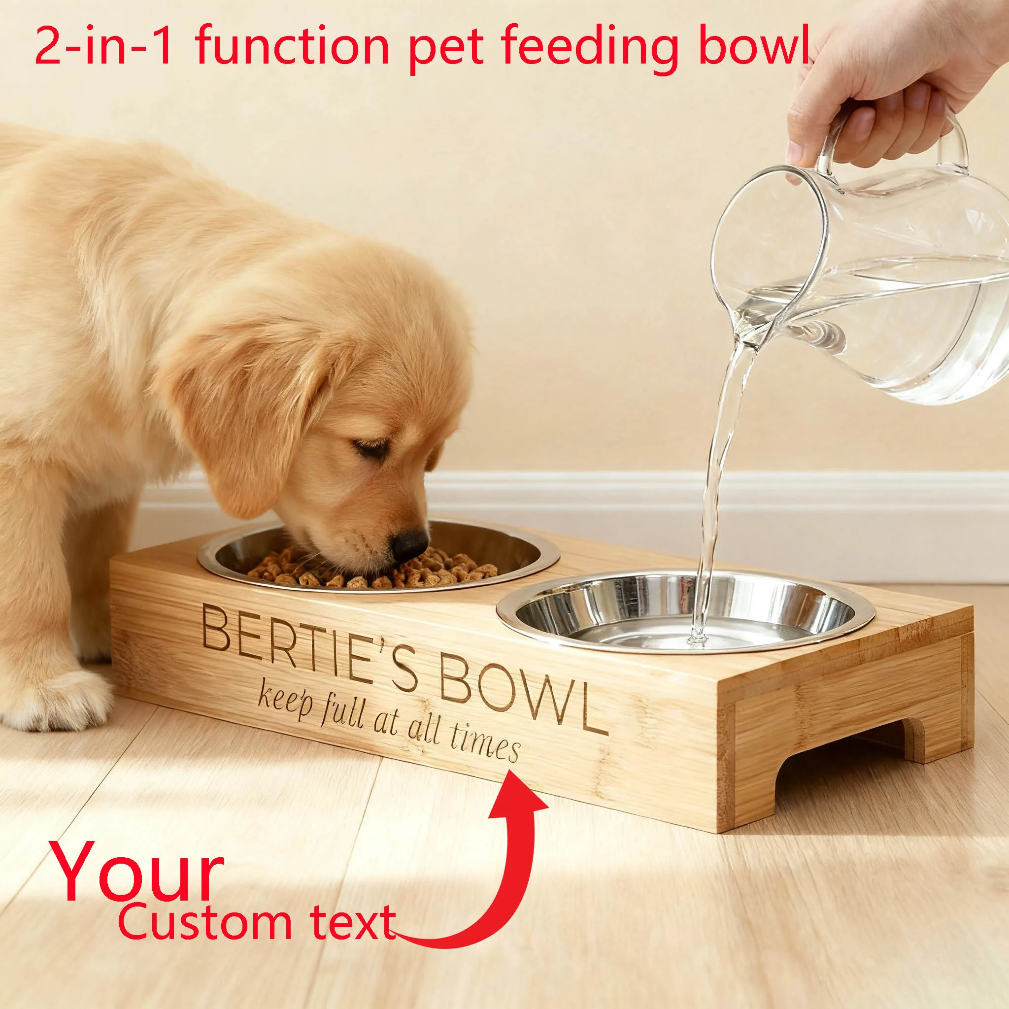 Personalized Custom two-in-one Pet Feeder with Two Stainless Steel Bowls free engraving of Pet Name and Logo Suitable for Pet
Personalized Custom two-in-one Pet Feeder with Two Stainless Steel Bowls free engraving of Pet Name and Logo Suitable for Pet