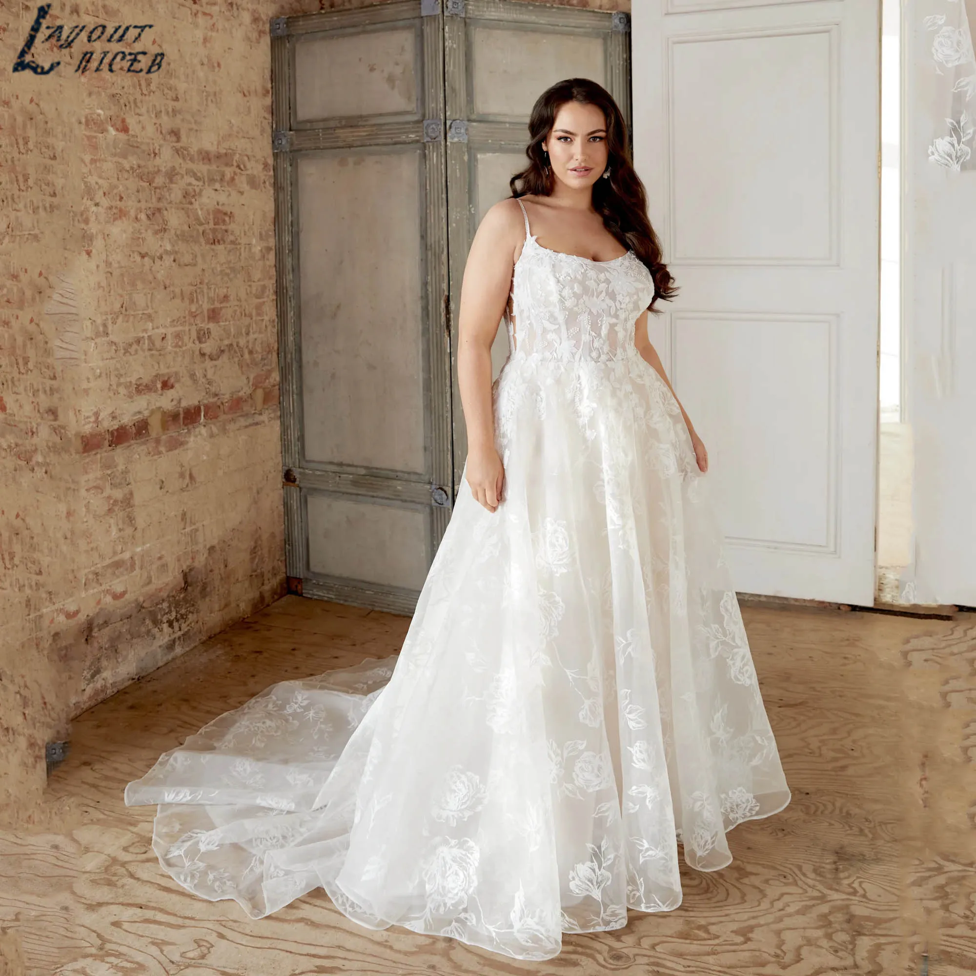 A-line Luxury Wedding Gown Spaghetti Straps Scoop Neck Bridal Dress 2025 Sleeveless Tulle Plus Size vestidos de novia Customized
A-line Luxury Wedding Gown Spaghetti Straps Scoop Neck Bridal Dress 2025 Sleeveless Tulle Plus Size vestidos de novia Customized