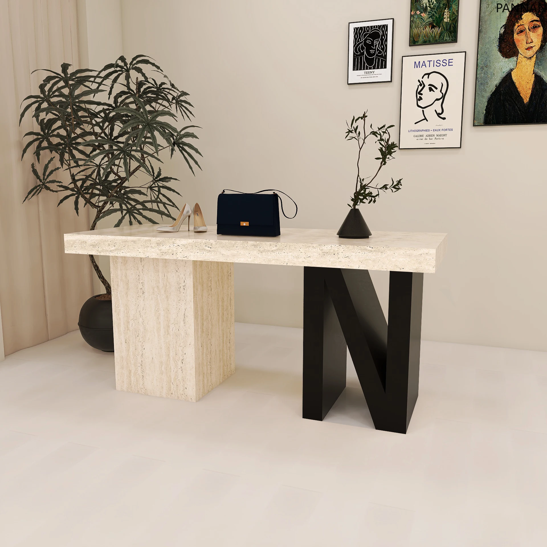Clothing store Nakajima display stand shopping mall travertine storage shoe cabinet display strip table
Clothing store Nakajima display stand shopping mall travertine storage shoe cabinet display strip table
